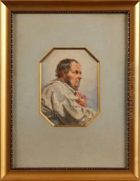 Mansportratt Oil Painting by Egron Sellif Lundgren