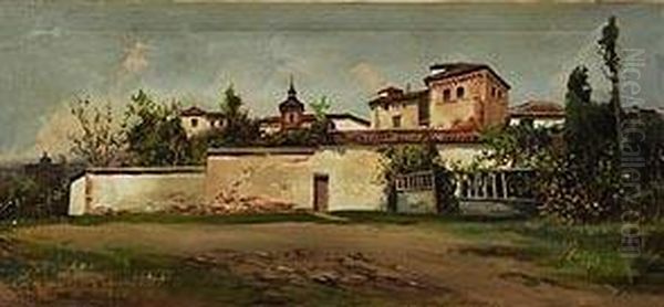 Cortijo Oil Painting by Jose Lupianez y Carrasco