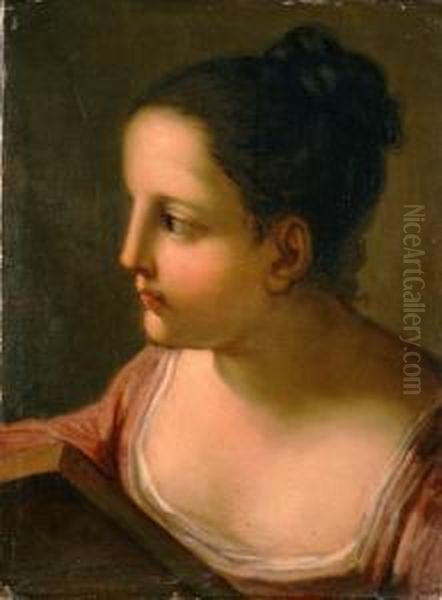 Giovane Donna A Mezzo Busto Con Libro(sibilla?) Oil Painting by Benedetto Luti