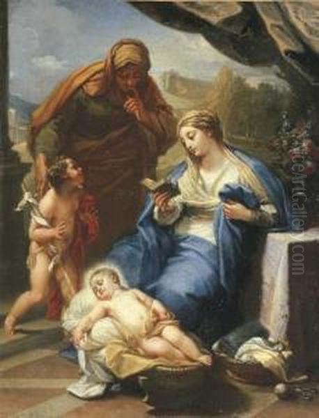 The Madonna And Child With Saints Elizabeth And John Thebaptist Oil Painting by Benedetto Luti