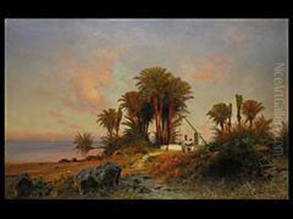 Orientalische
Kustenszene Mit Oil Painting by Ascan Lutteroth