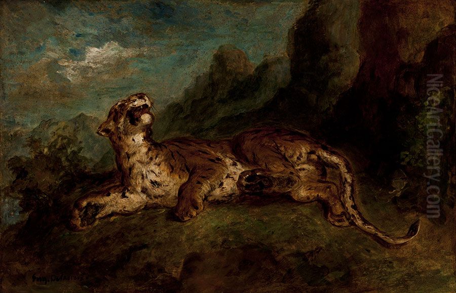 Tiger Oil Painting by Eugene Delacroix