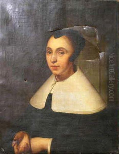 Portrait Of A Woman Oil Painting by Simon Luttichuys