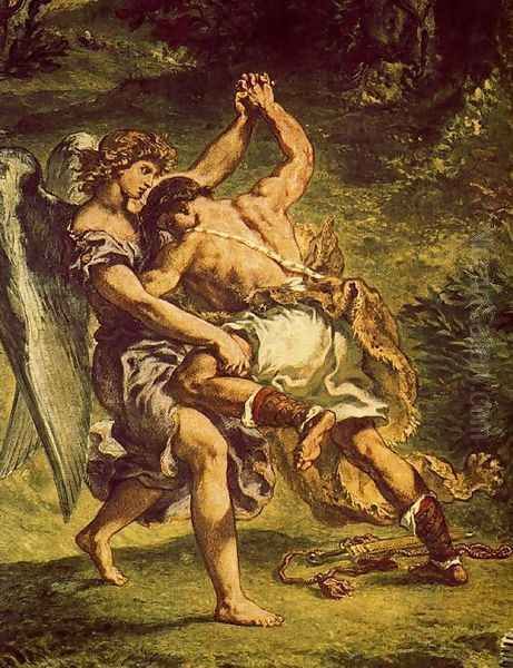 Jakob's fight with the angel (detail3) Oil Painting by Eugene Delacroix