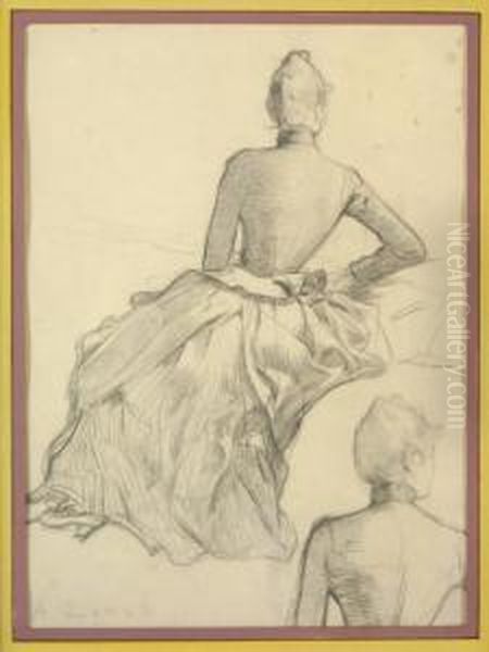 Studies Of A Lady, Seen From Behind Oil Painting by Albert Lynch