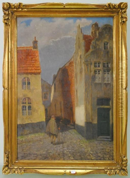 Vue De La Rue 6 Oil Painting by Amedee Ernest Lynen