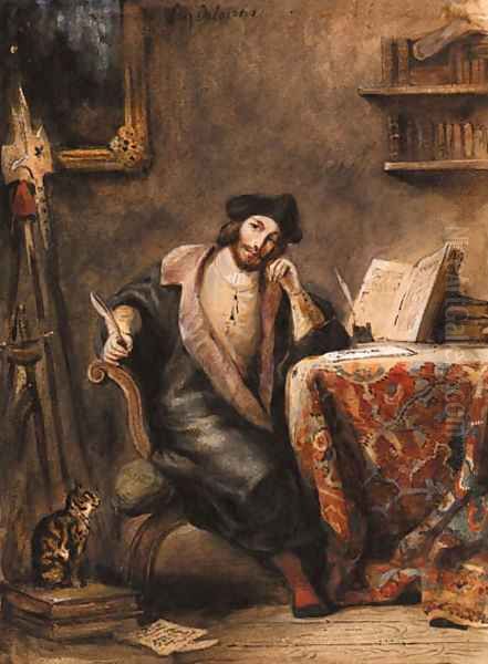 Faust dans son cabinet Oil Painting by Eugene Delacroix