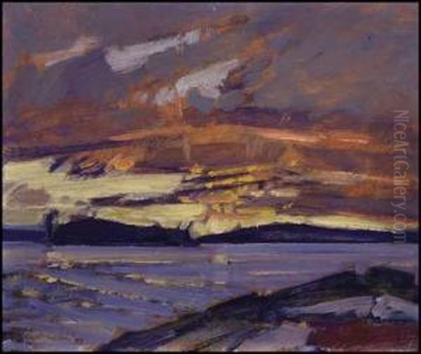 Sunset, Waldmere Farm, Muskoka Oil Painting by James Edward Hervey MacDonald