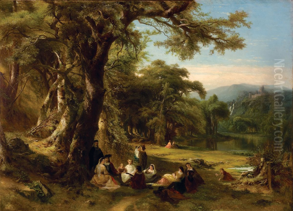 An Afternoon Concert Oil Painting by James McDougal Hart