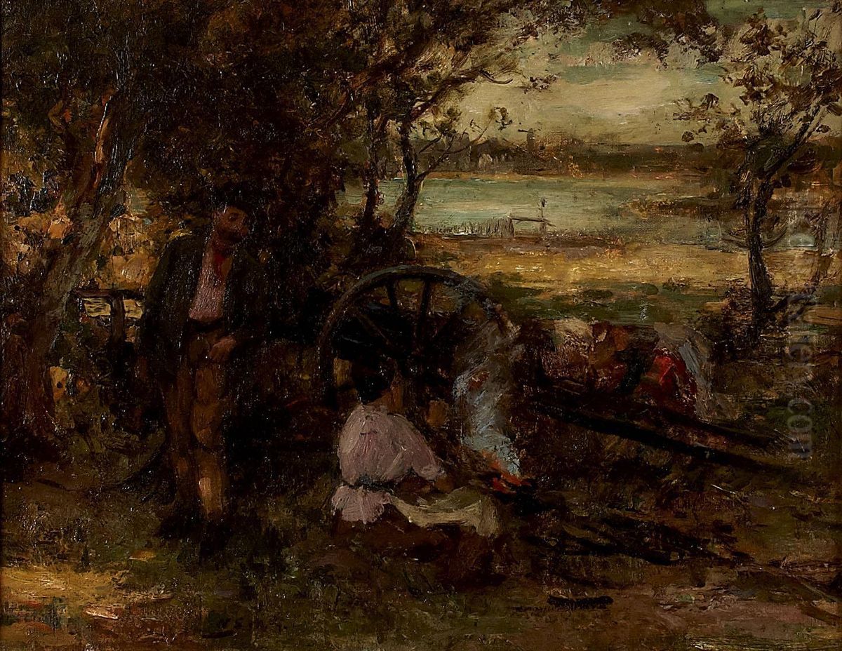 Woodcutters Oil Painting by William Stewart MacGeorge