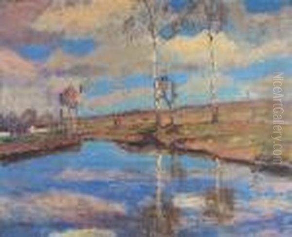 Brizy U Rybnika Oil Painting by Gustav Macoun