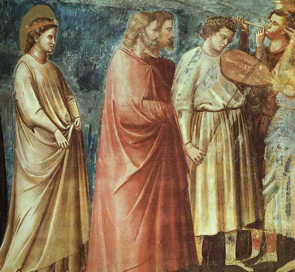 No. 12 Scenes from the Life of the Virgin- 6. Wedding Procession (detail 1) 1304-06 Oil Painting by Giotto Di Bondone