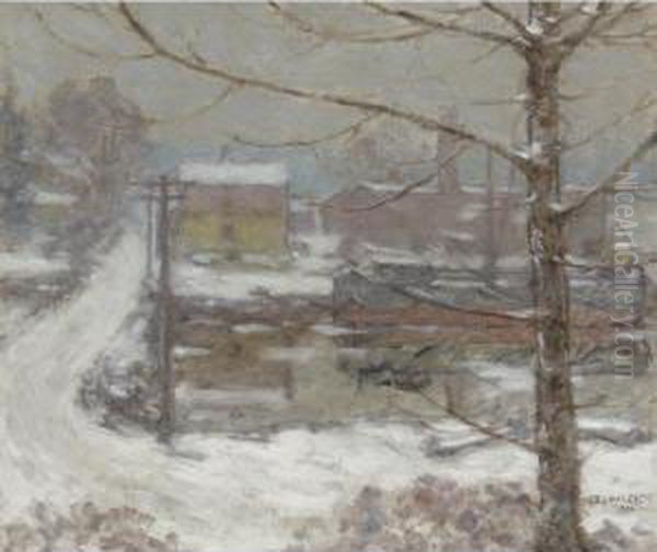 Mill Bridge, Cos Cob Oil Painting by Elmer Livingston Macrae