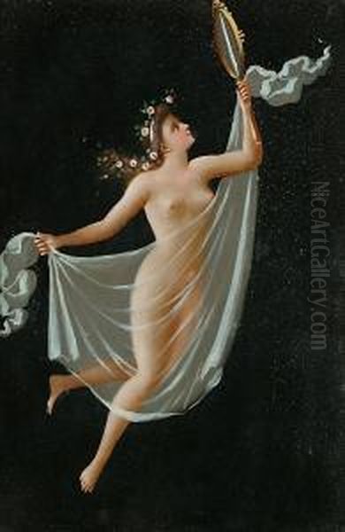 Classical Muses In The Style Of 
The Pompeian Frescoes: Alethia; Hespesis; Somnus; Pandora; Tibicen; 
Ceres Oil Painting by Michaelangelo Maestri