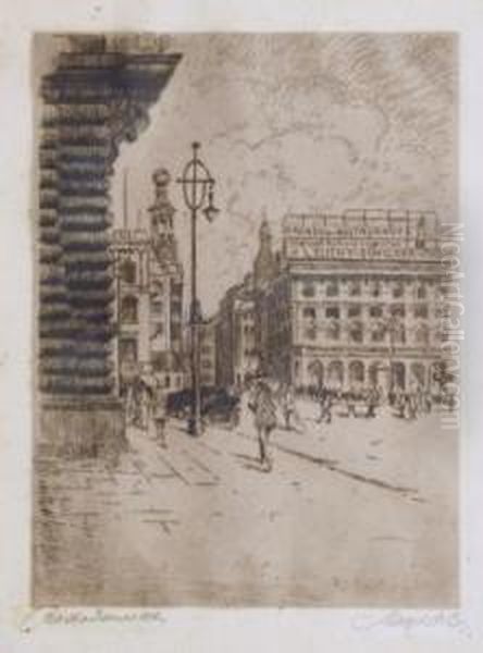 Hamburger Rathausmarkt Oil Painting by Emil Maetzel