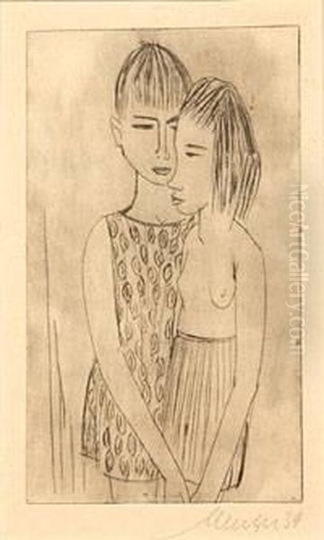 Junges Paar Oil Painting by Emil Maetzel