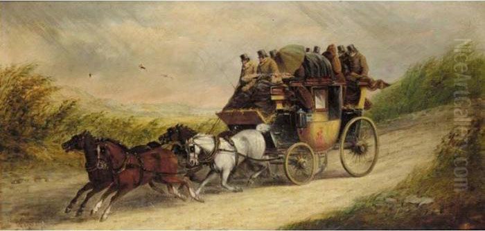 The Exeter To Plymouth Coach Oil Painting by John Charles Maggs