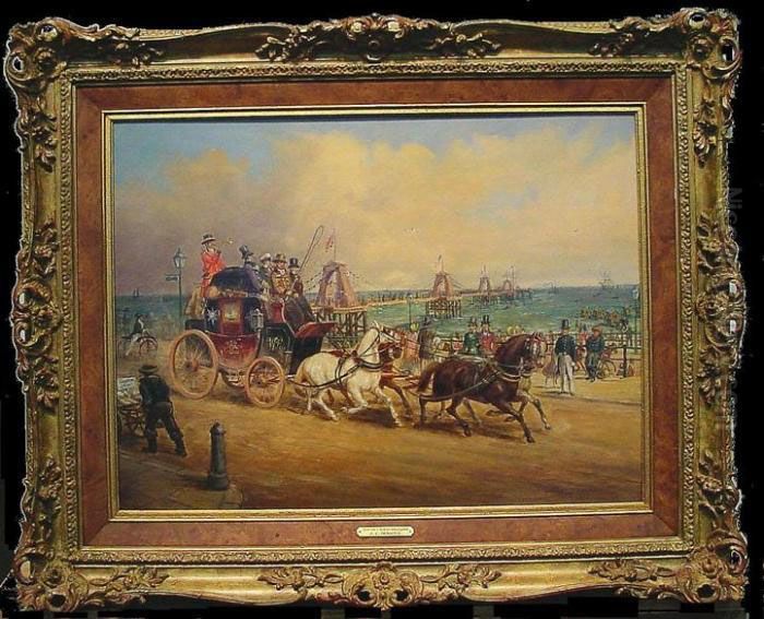 The Arrival Of The Royal Mail, Brighton Oil Painting by John Charles Maggs