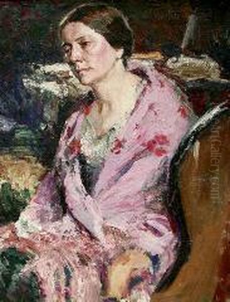 Mia Moglie Con Scialle Oil Painting by Gianni Maimeri