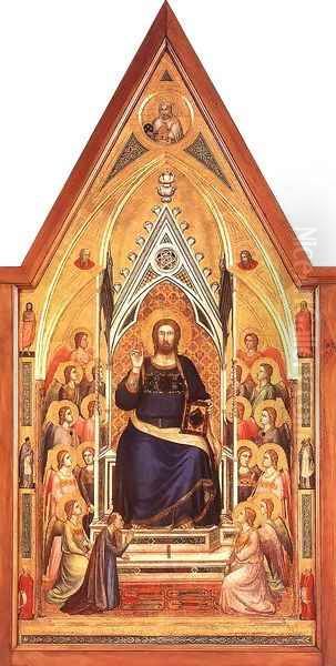 The Stefaneschi Triptych Christ Enthroned Oil Painting by Giotto Di Bondone