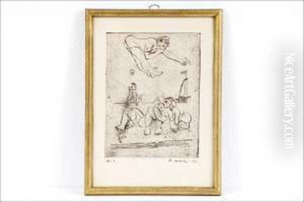 Ranta - Strand. Oil Painting by Otto Makila