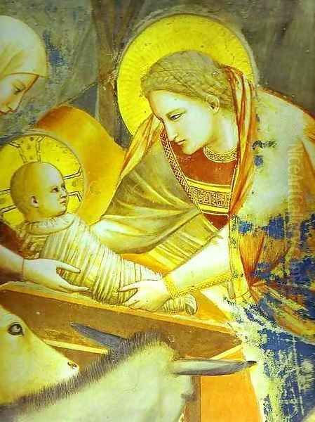 The Nativity And Adoration Of The Shepherds Detail 1304-1306 Oil Painting by Giotto Di Bondone