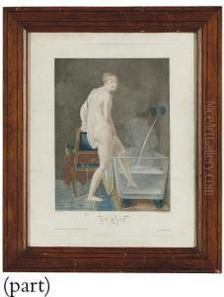 Le Lever; Le Bain; La Reussite; 
La Toilette; La Frileuse; And Les Cartes, By Cardon And Others Oil Painting by Jean-Baptiste Mallet
