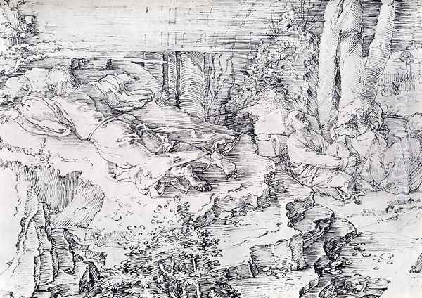 Christ On The Mount Of Olives 1521 Oil Painting by Albrecht Durer