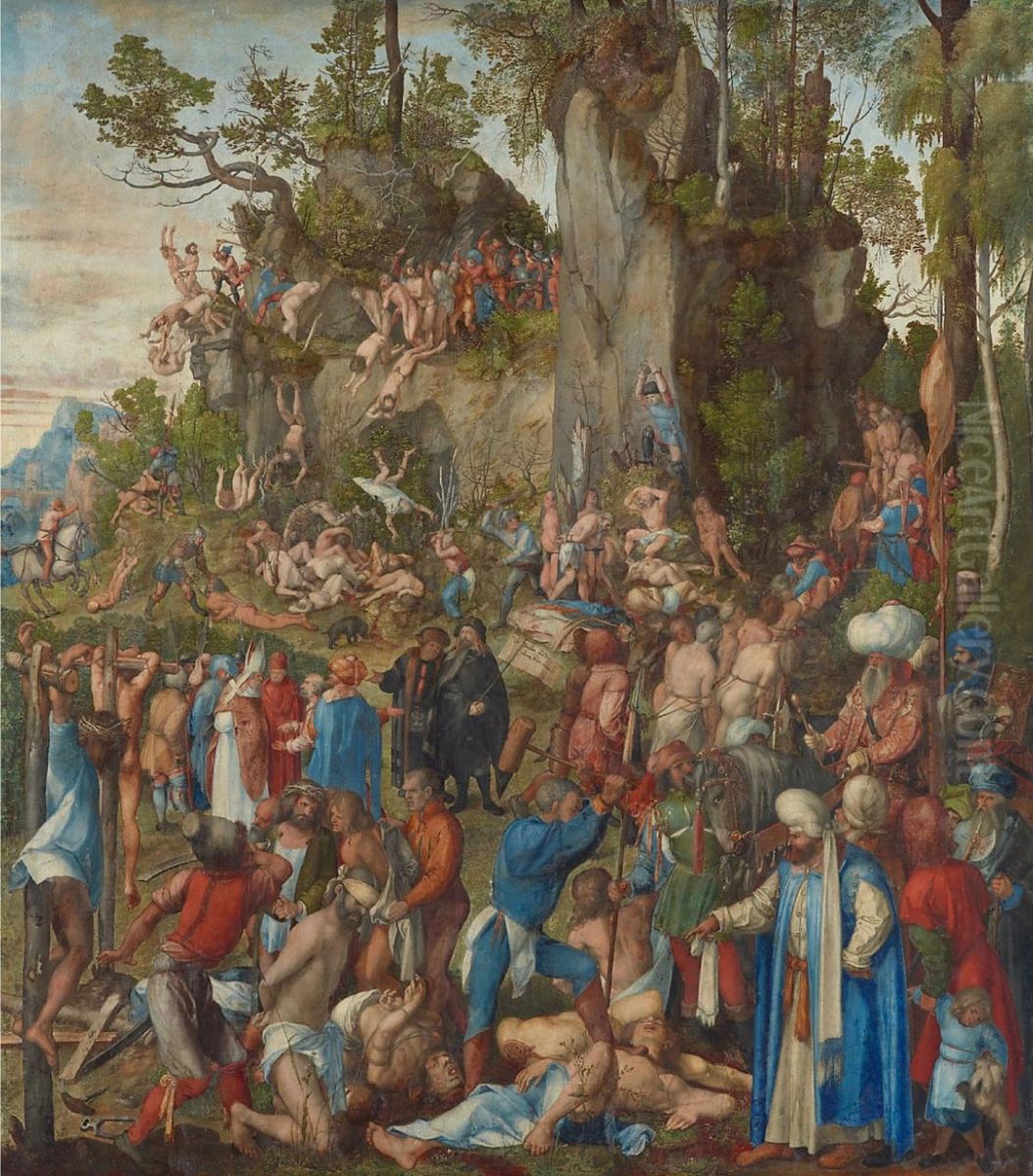 Martyrdom of the Ten Thousand Oil Painting by Albrecht Durer