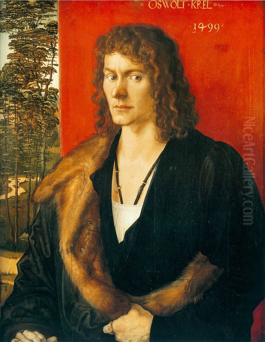 Portrait Of Oswolt Krel Oil Painting by Albrecht Durer