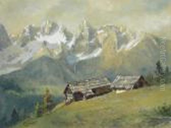 Aus Den Julischen Alpen, Die Matulekberge Bei
 Wald Oil Painting by Eduard Manhart