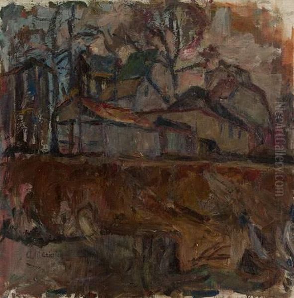 Autumn At The Farm/ Spring At The Farm (double-sided) Oil Painting by Abraham Manievich