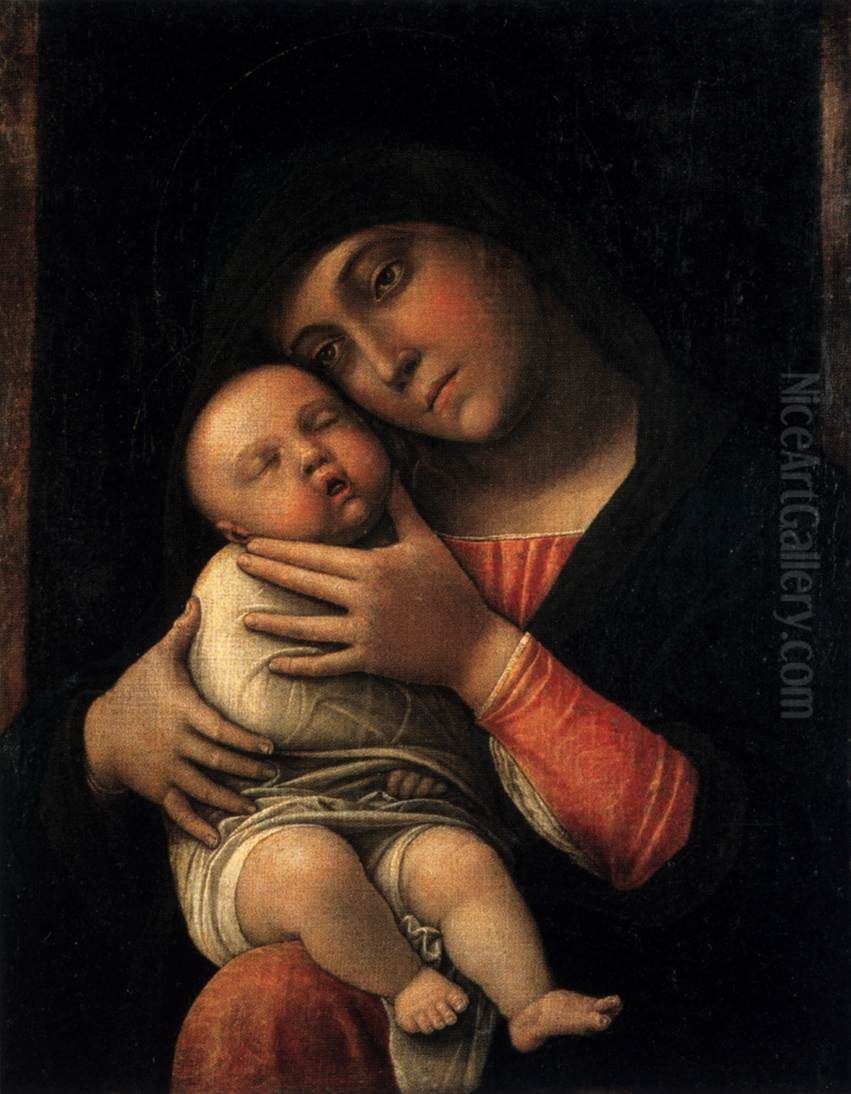 Virgin And Child Oil Painting by Andrea Mantegna