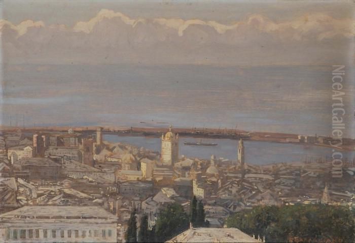 Tetti Di Genova Oil Painting by Federico Maragliano
