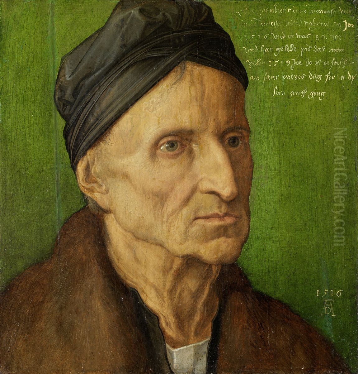 Portrait of Michael Wolgemut Oil Painting by Albrecht Durer
