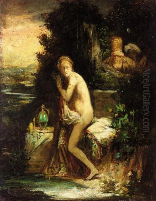 Susanna And The Elders Oil Painting by Pierre Amede Marcel-Beronneau