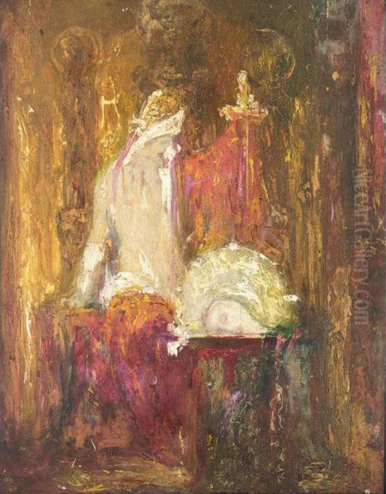 Study For Salome With The Head Of John The Baptist Oil Painting by Pierre Amede Marcel-Beronneau