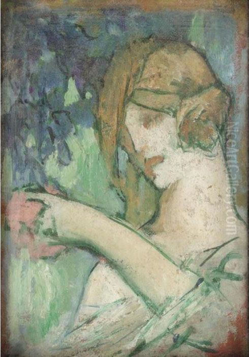 Study For Femme Au Parfume Oil Painting by Pierre Amede Marcel-Beronneau