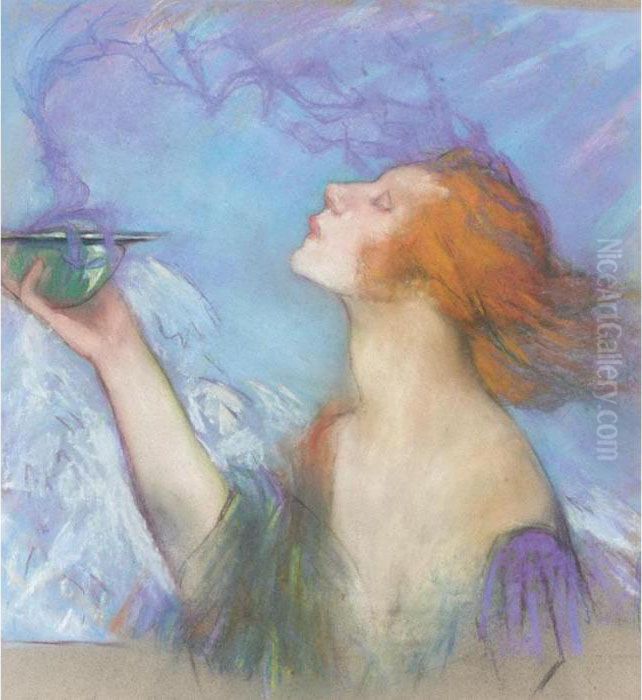 Parfum Carenants Oil Painting by Pierre Amede Marcel-Beronneau