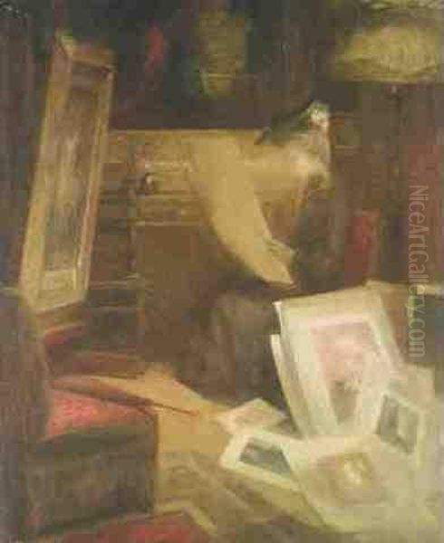Interieur De L'atelier Oil Painting by Pierre Amede Marcel-Beronneau