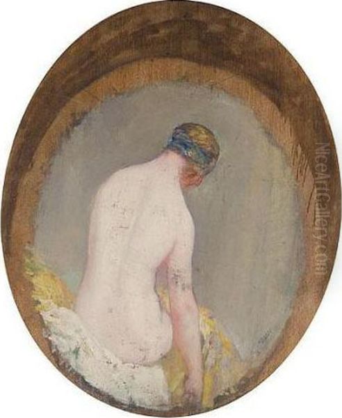 Study Of A Seated Nude Oil Painting by Pierre Amede Marcel-Beronneau