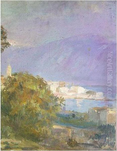Cote De 'corse-mediternea' Oil Painting by Pierre Amede Marcel-Beronneau