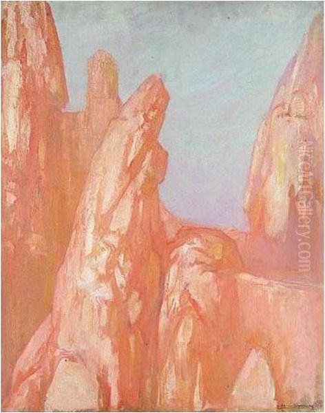 Rocheurs En Corse Oil Painting by Pierre Amede Marcel-Beronneau