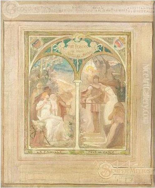 Study For The 'salle De Mariages' In The Town Hall, Bordeaux Oil Painting by Pierre Amede Marcel-Beronneau