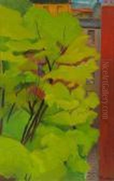 Cityscape With Trees Oil Painting by Jean Hippolyte Marchand