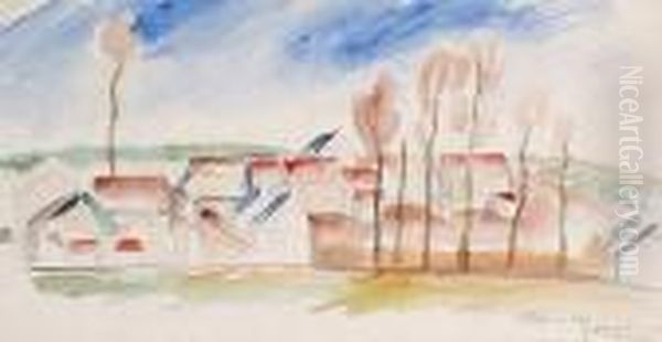 Villefranche Oil Painting by Jean Hippolyte Marchand