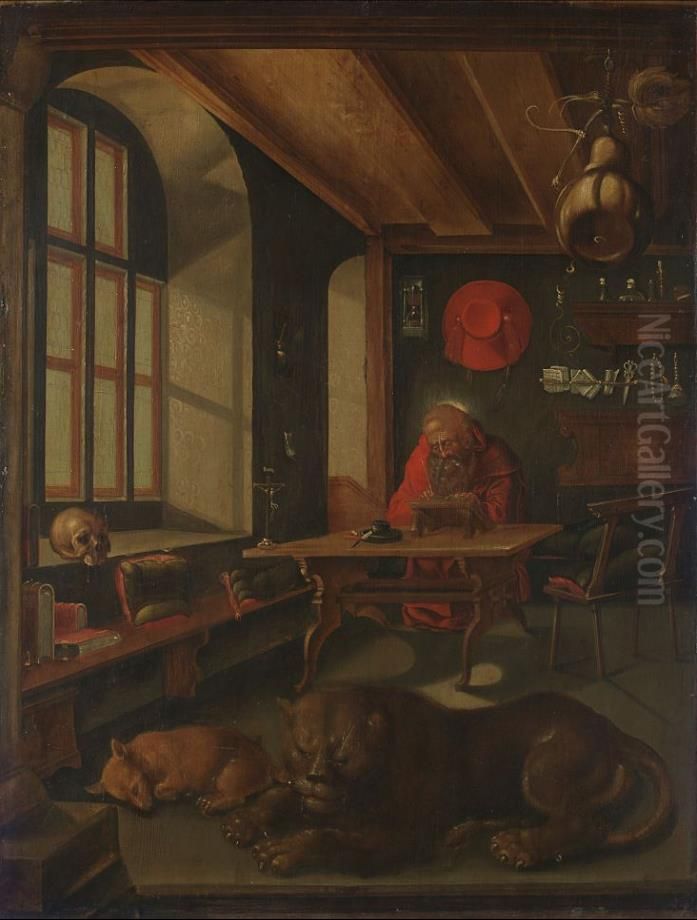 St. Jerome In His Study Oil Painting by Albrecht Durer