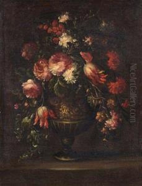Natura Morta Con Vaso E Fiori Oil Painting by Elisabetta Marchioni
