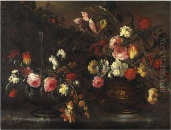 Natura Morta Con Vaso Di Fiori Oil Painting by Elisabetta Marchioni