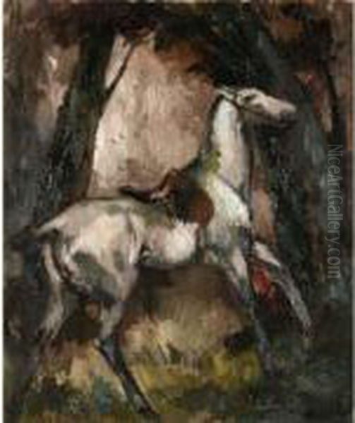 Cheval En Foret Oil Painting by Andre Mare